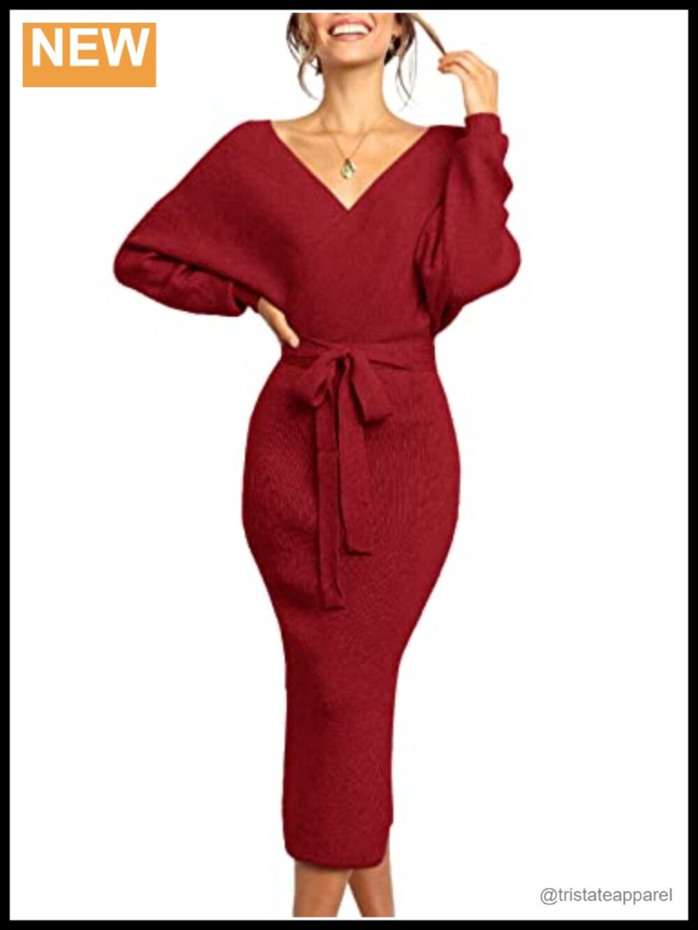 Womens Maxi Sweater Dress Batwing Sleeve V Neck Wrap Bodycon Long Dress